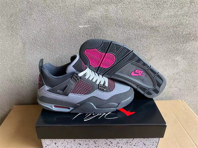 Men's Hot Sale Running weapon Air Jordan 4 Grey/Pink Shoes 0201